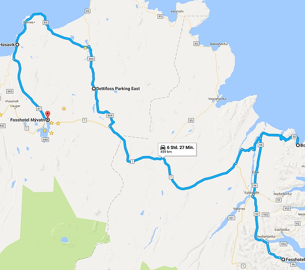 Weg Eastfjord-Myvatn